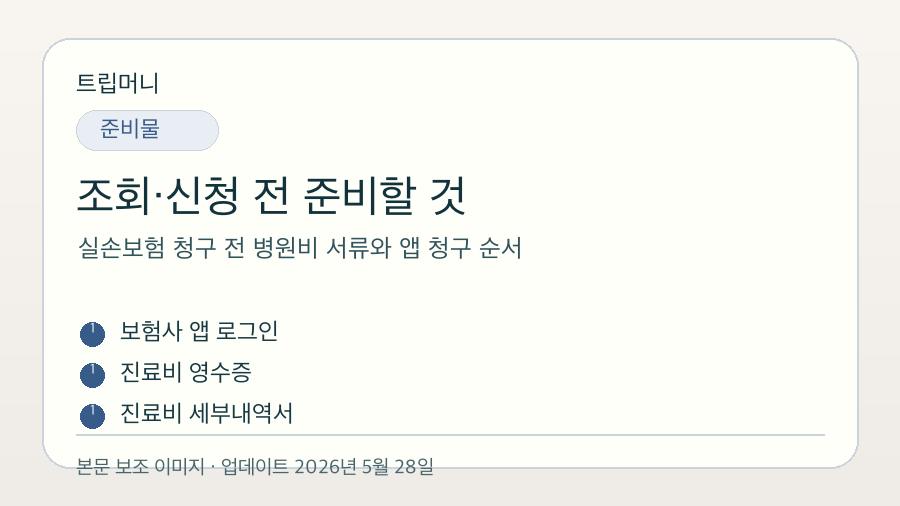 실손보험 청구 전 병원비 서류와 앱 청구 순서 - 조회·신청 전 준비할 것 핵심 요약 이미지