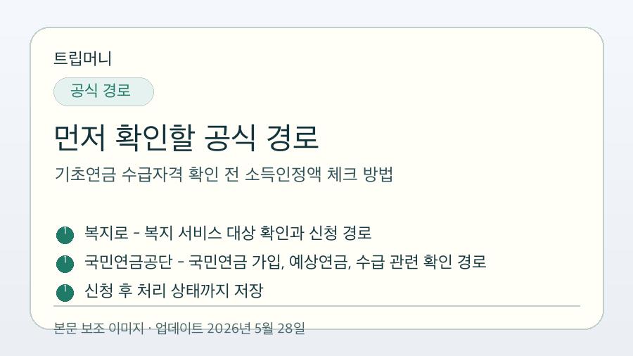 기초연금 수급자격 확인 전 소득인정액 체크 방법 - 먼저 확인할 공식 경로 핵심 요약 이미지