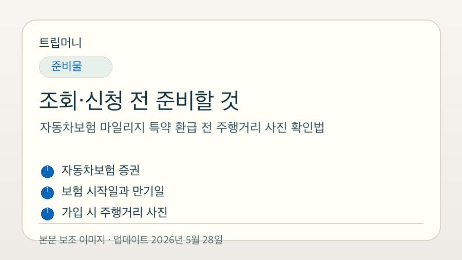 자동차보험 마일리지 특약 환급 전 주행거리 사진 확인법 - 조회·신청 전 준비할 것 핵심 요약 이미지