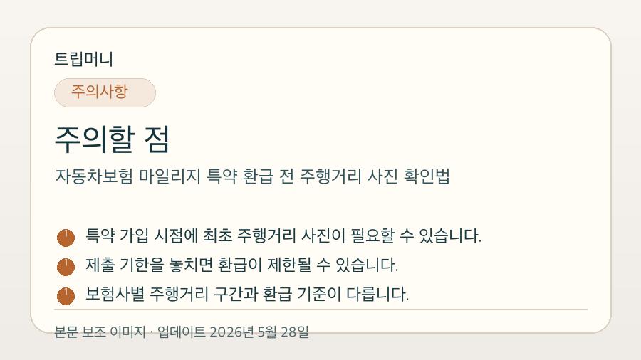 자동차보험 마일리지 특약 환급 전 주행거리 사진 확인법 - 주의할 점 핵심 요약 이미지