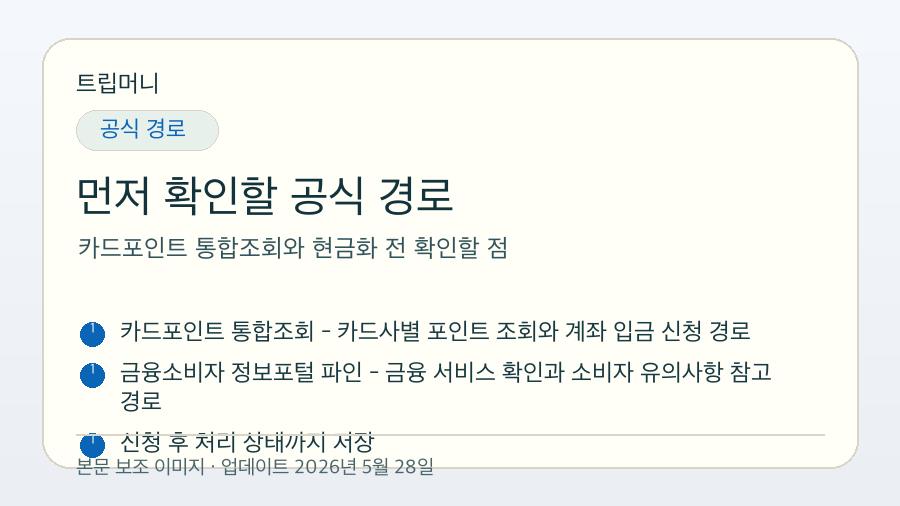 카드포인트 통합조회와 현금화 전 확인할 점 - 먼저 확인할 공식 경로 핵심 요약 이미지