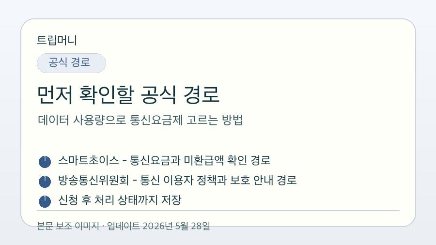 데이터 사용량으로 통신요금제 고르는 방법 - 먼저 확인할 공식 경로 핵심 요약 이미지