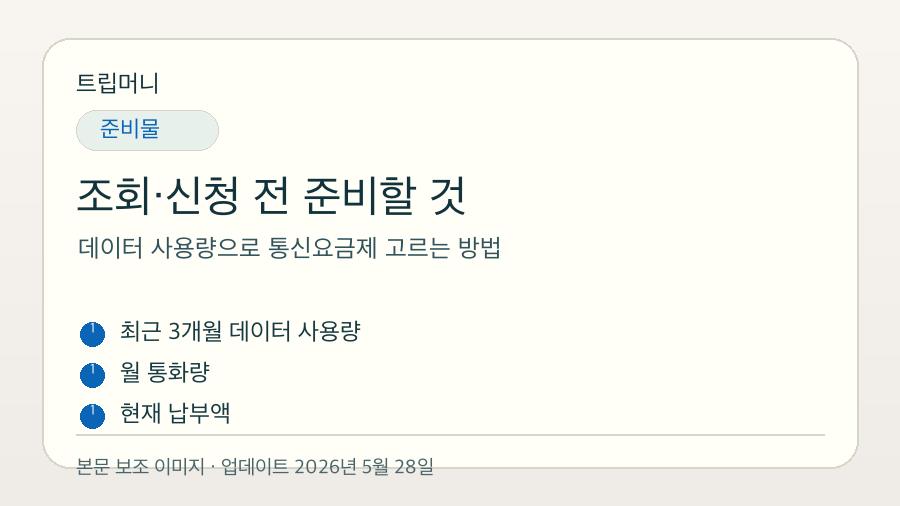 데이터 사용량으로 통신요금제 고르는 방법 - 조회·신청 전 준비할 것 핵심 요약 이미지