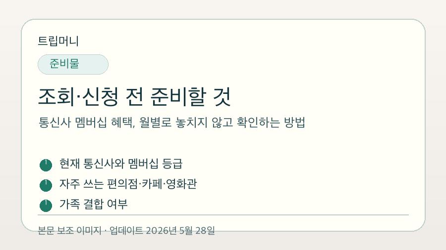 통신사 멤버십 혜택, 월별로 놓치지 않고 확인하는 방법 - 조회·신청 전 준비할 것 핵심 요약 이미지