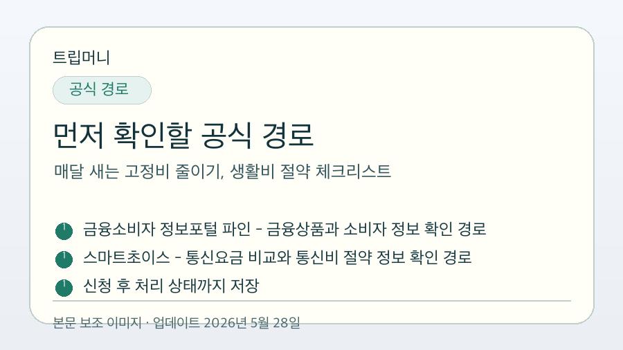 매달 새는 고정비 줄이기, 생활비 절약 체크리스트 - 먼저 확인할 공식 경로 핵심 요약 이미지