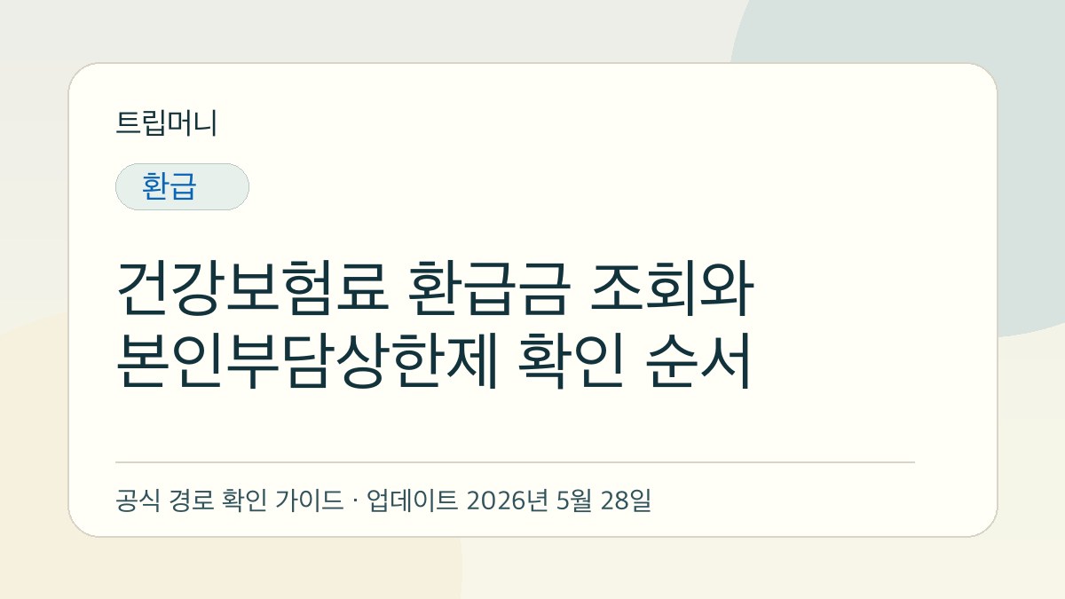 건강보험료 환급금 조회와 본인부담상한제 확인 순서 - 트립머니 생활금융 가이드