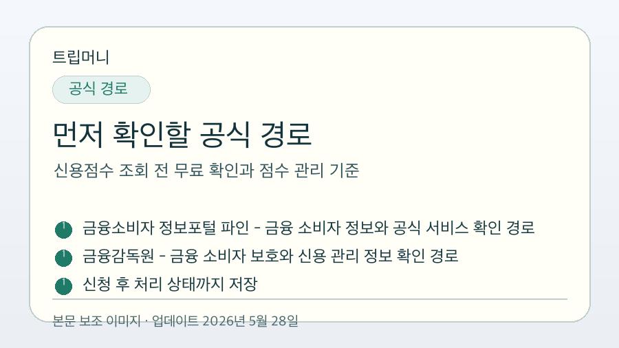 신용점수 조회 전 무료 확인과 점수 관리 기준 - 먼저 확인할 공식 경로 핵심 요약 이미지