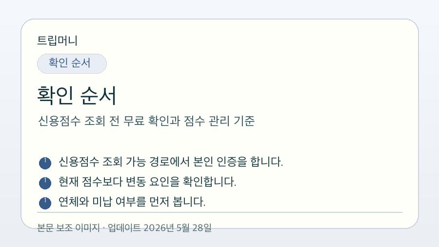 신용점수 조회 전 무료 확인과 점수 관리 기준 - 확인 순서 핵심 요약 이미지