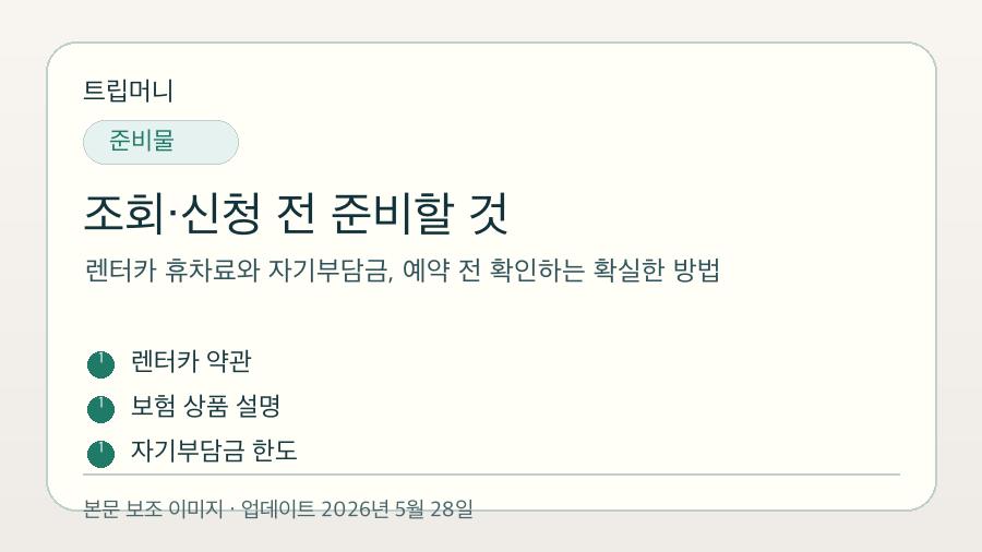 렌터카 휴차료와 자기부담금, 예약 전 확인하는 확실한 방법 - 조회·신청 전 준비할 것 핵심 요약 이미지