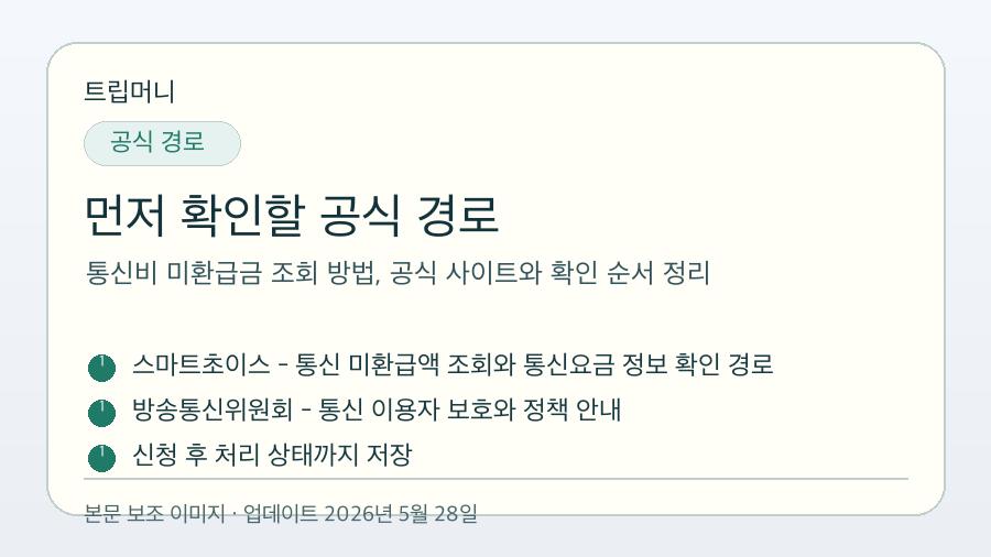 통신비 미환급금 조회 방법, 공식 사이트와 확인 순서 정리 - 먼저 확인할 공식 경로 핵심 요약 이미지