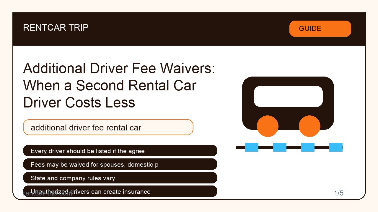 Additional Driver Fee Waivers: When a Second Rental Car Driver Costs Less - Guide image