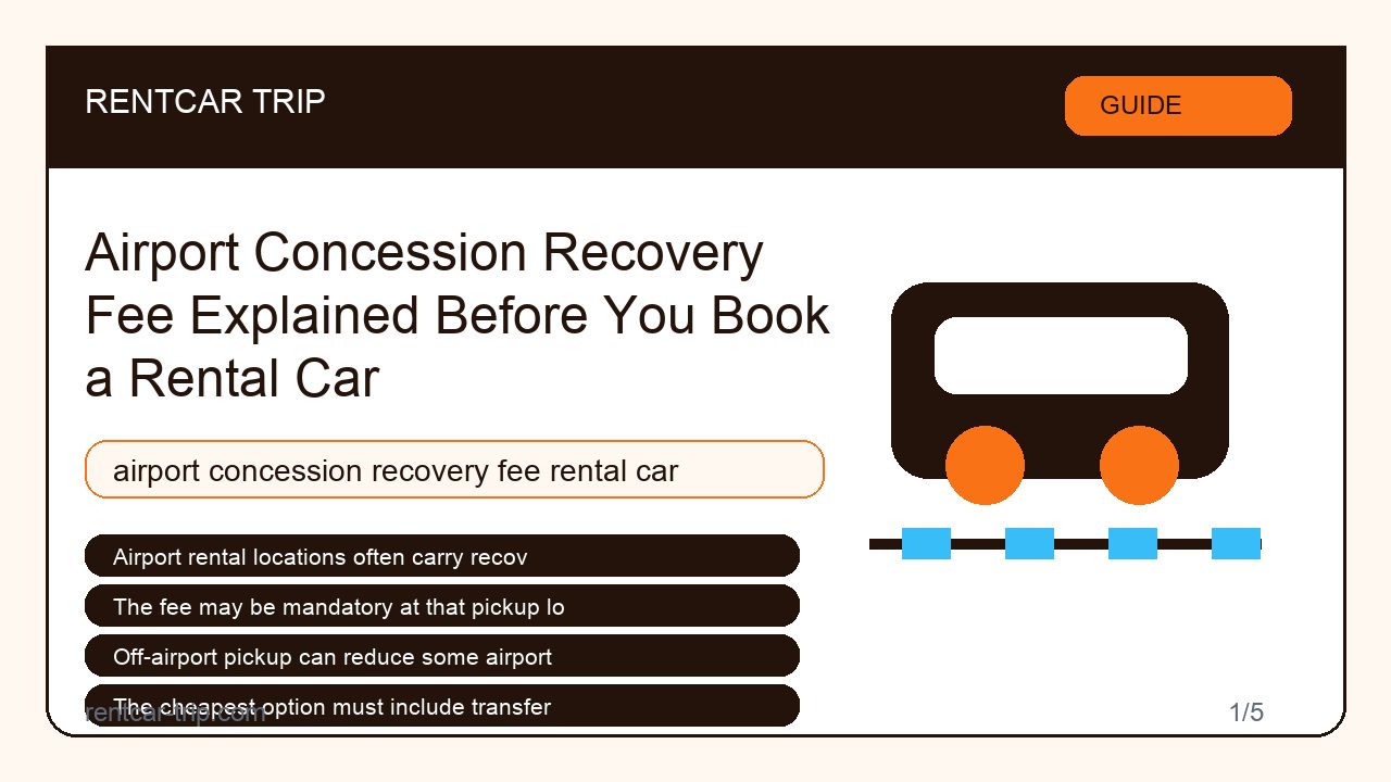 Airport Concession Recovery Fee Explained Before You Book a Rental Car - Guide image