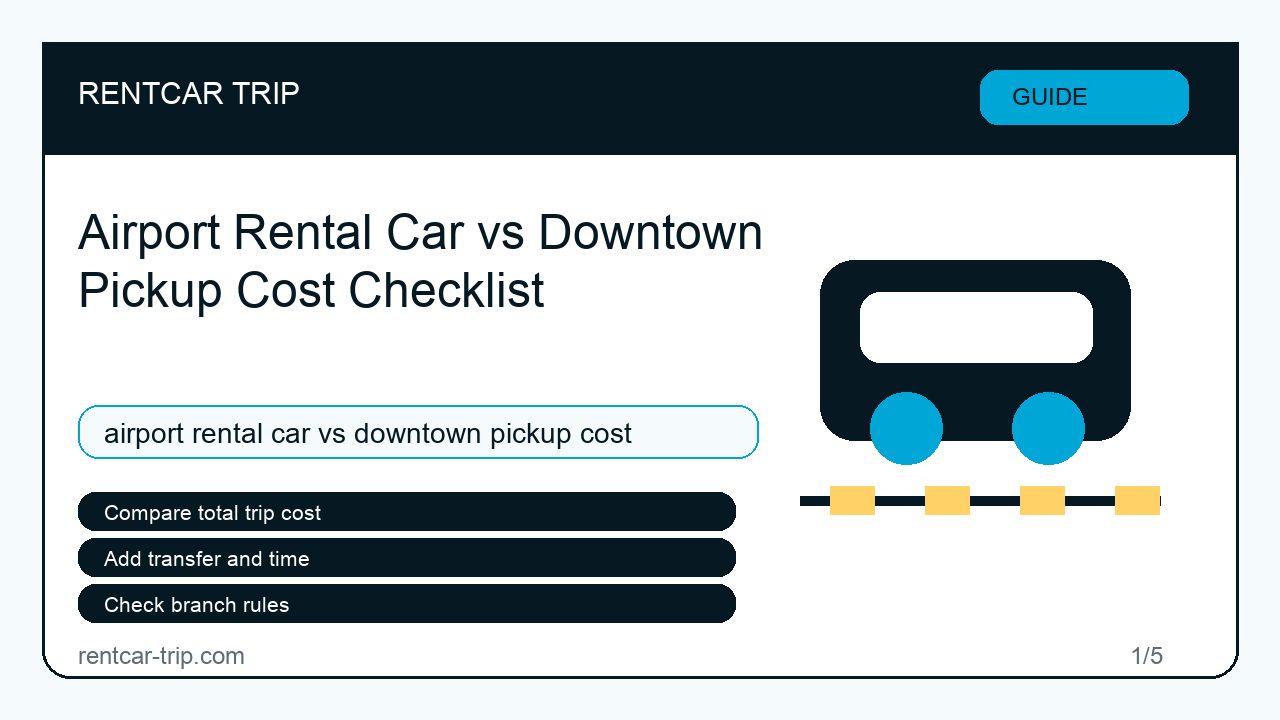 Airport Rental Car vs Downtown Pickup Cost Checklist - Guide image