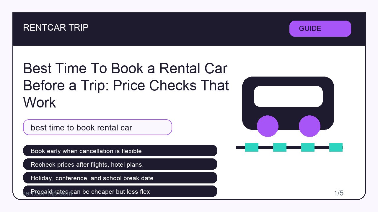 Best Time To Book a Rental Car Before a Trip: Price Checks That Work - Guide image