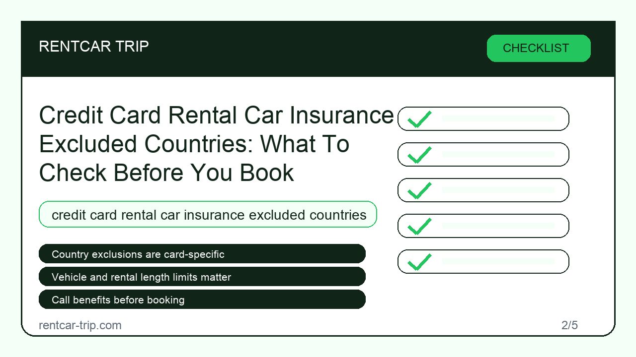 Credit Card Rental Car Insurance Excluded Countries: What To Check Before You Book - Checklist image