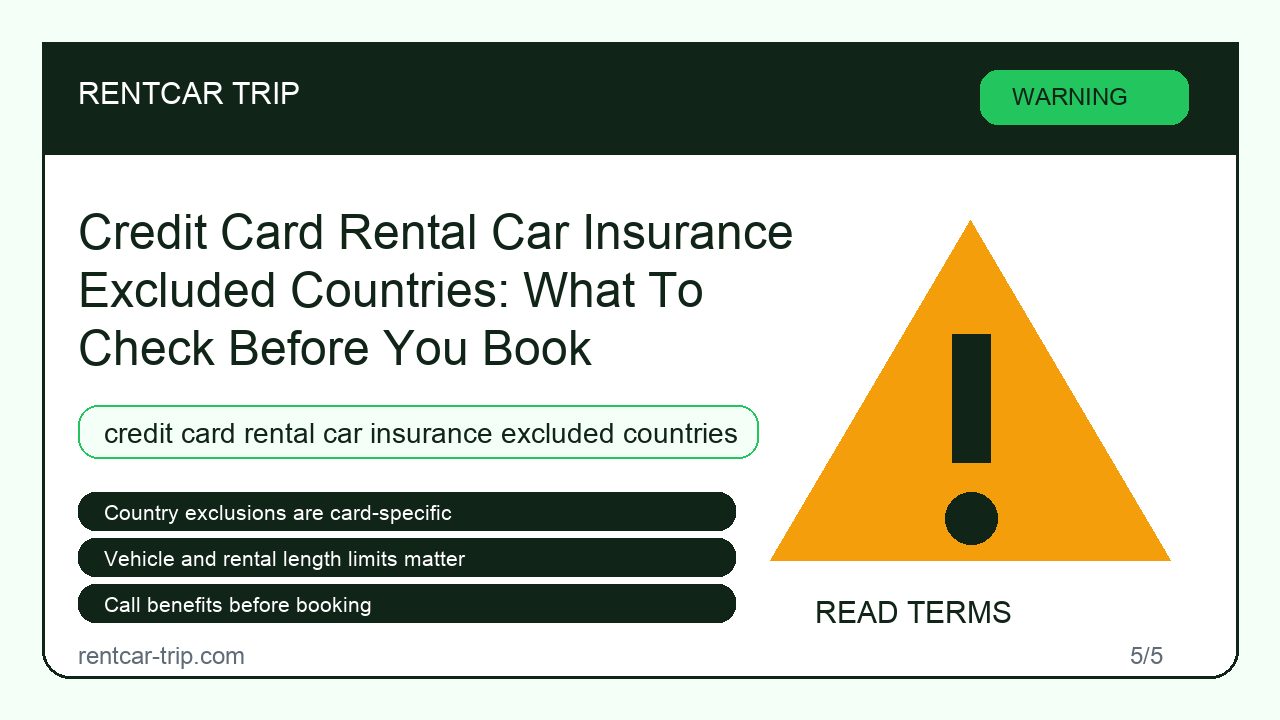 Credit Card Rental Car Insurance Excluded Countries: What To Check Before You Book - Warning image