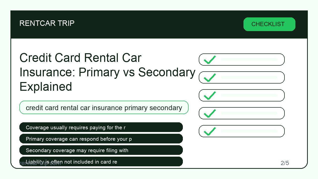 Credit Card Rental Car Insurance: Primary vs Secondary Explained - Checklist image