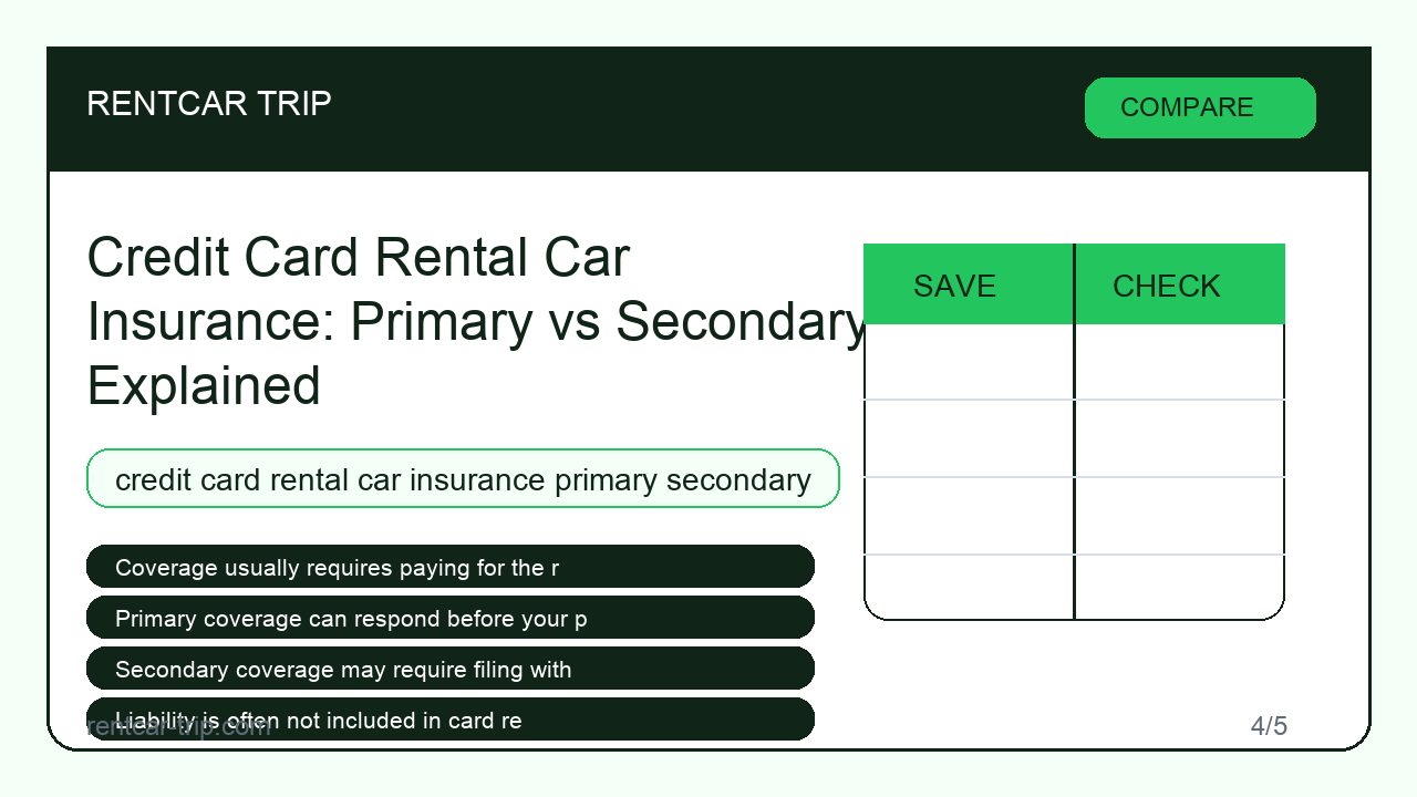 Credit Card Rental Car Insurance: Primary vs Secondary Explained - Compare image