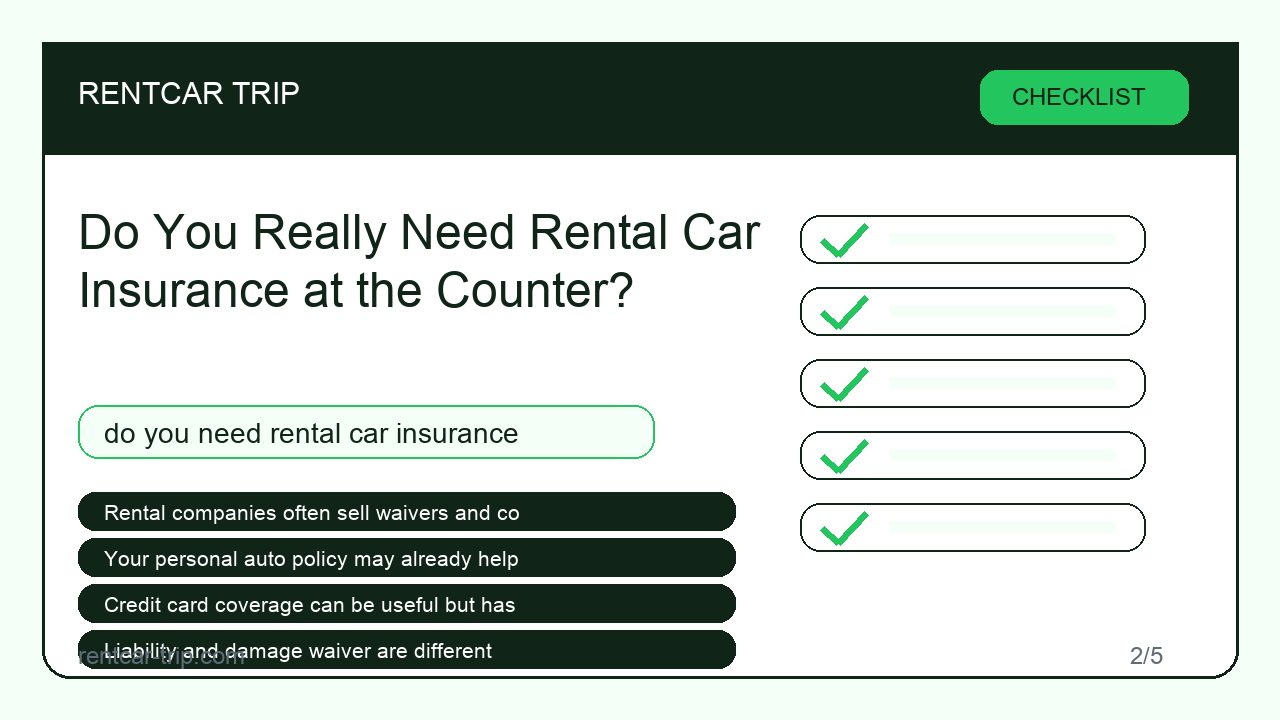 Do You Really Need Rental Car Insurance at the Counter? - Checklist image