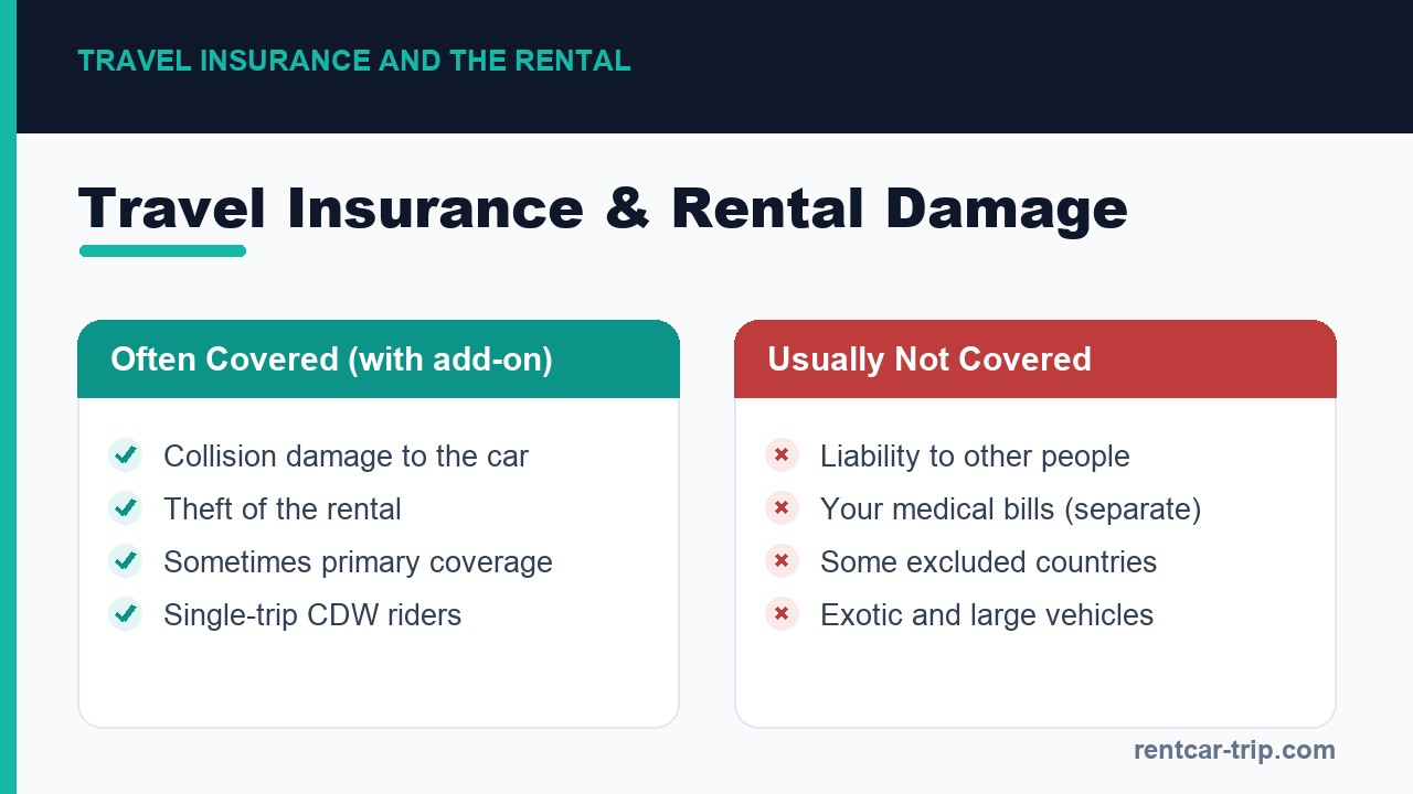 Travel insurance and rental car damage