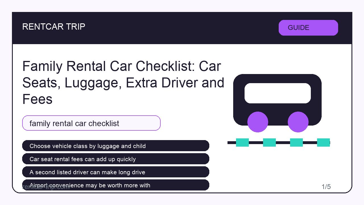 Family Rental Car Checklist: Car Seats, Luggage, Extra Driver and Fees - Guide image