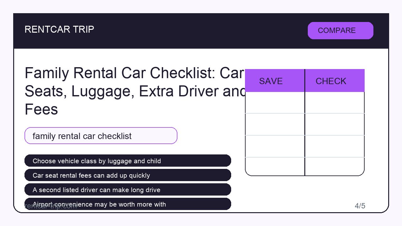 Family Rental Car Checklist: Car Seats, Luggage, Extra Driver and Fees - Compare image