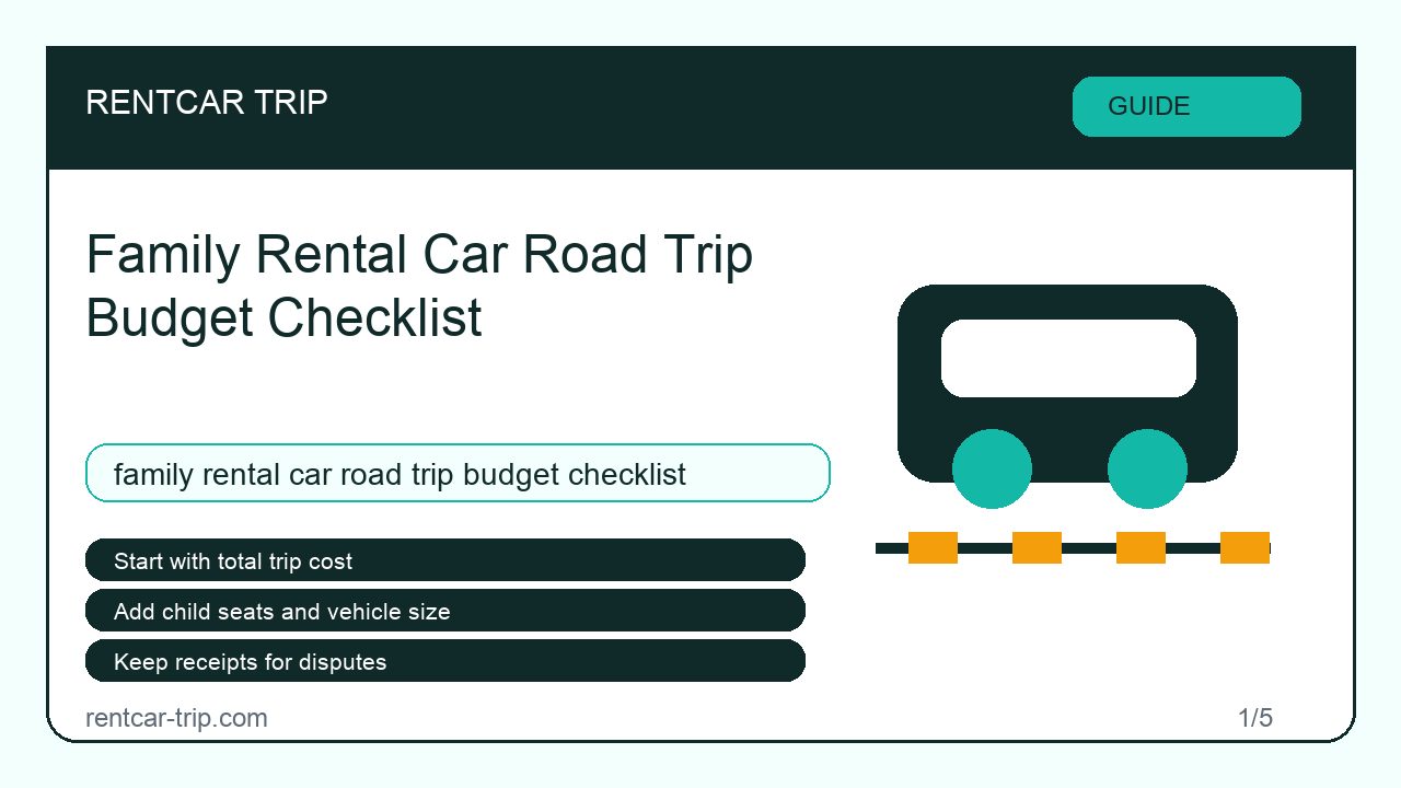 Family Rental Car Road Trip Budget Checklist - Guide image