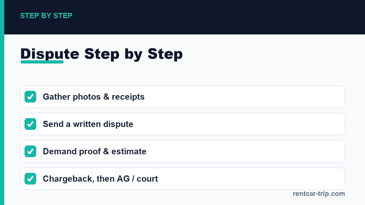 Dispute a damage charge step by step