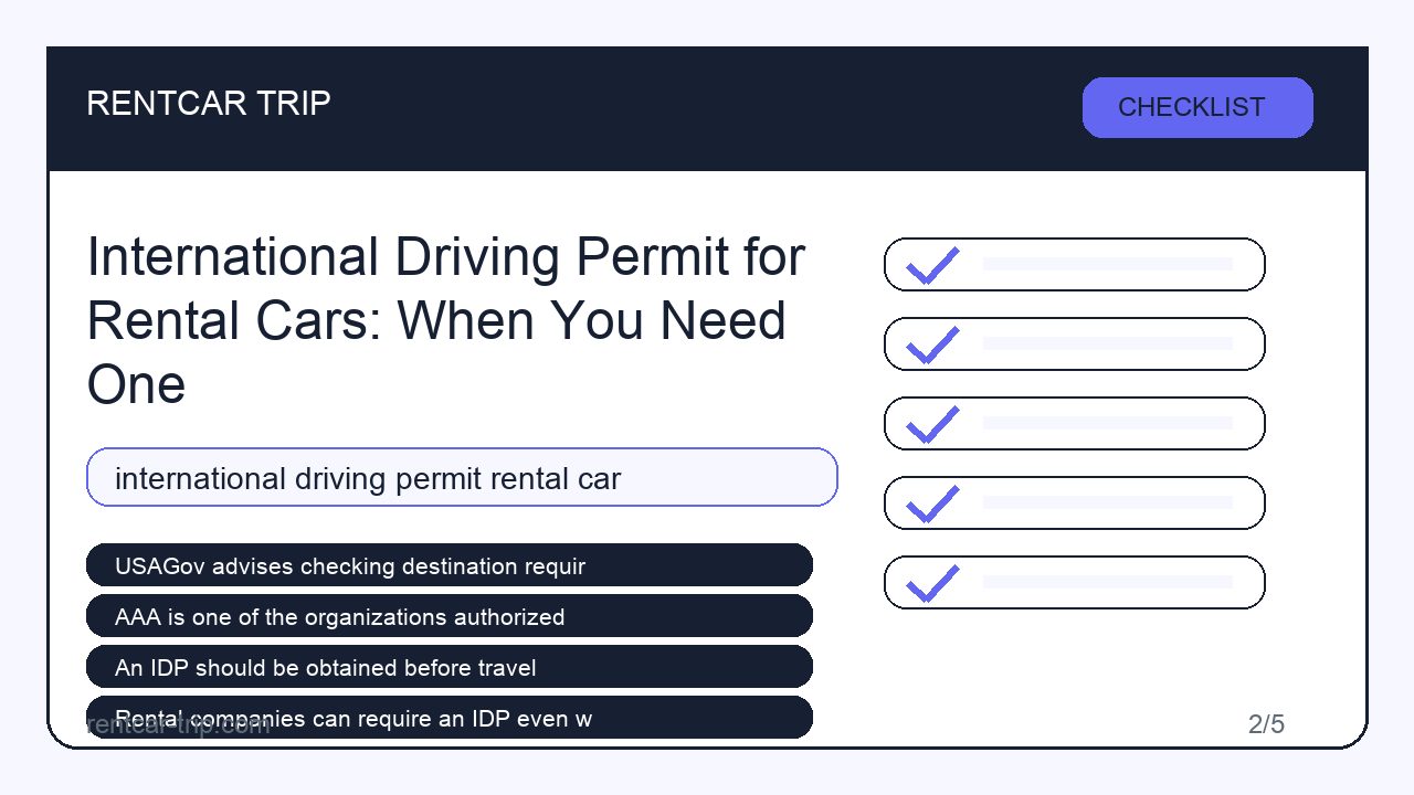 International Driving Permit for Rental Cars: When You Need One - Checklist image