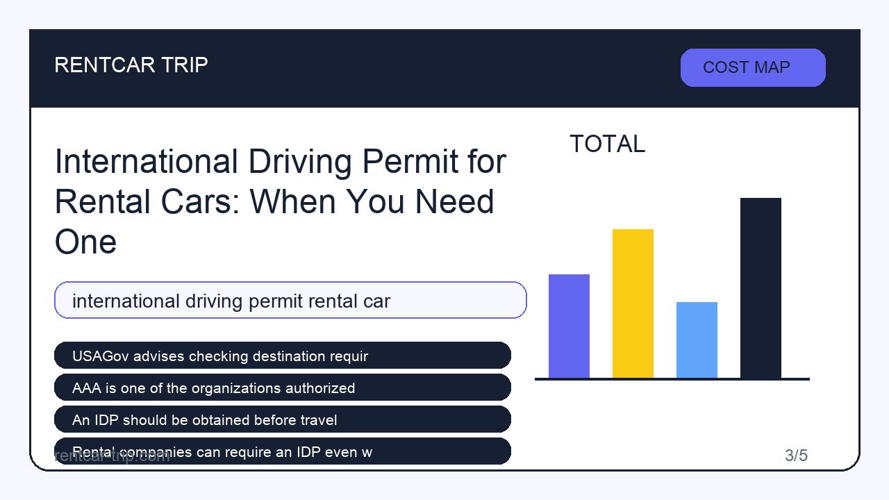 International Driving Permit for Rental Cars: When You Need One - Cost Map image