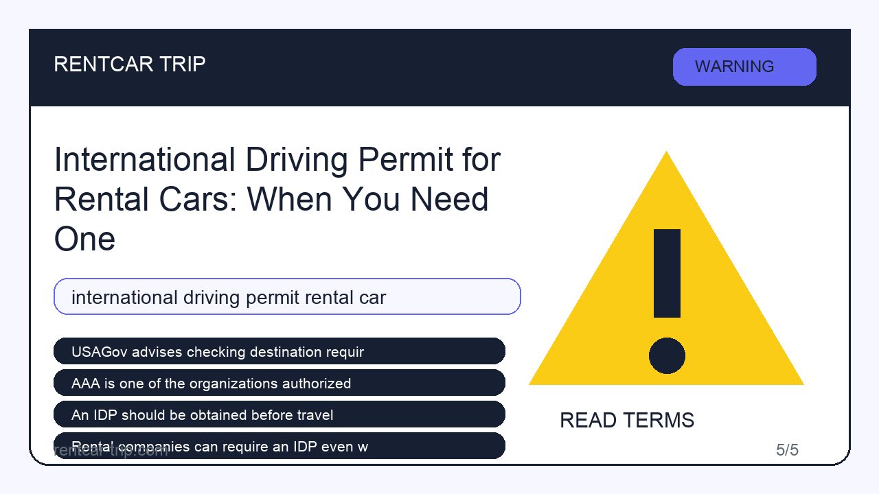 International Driving Permit for Rental Cars: When You Need One - Warning image