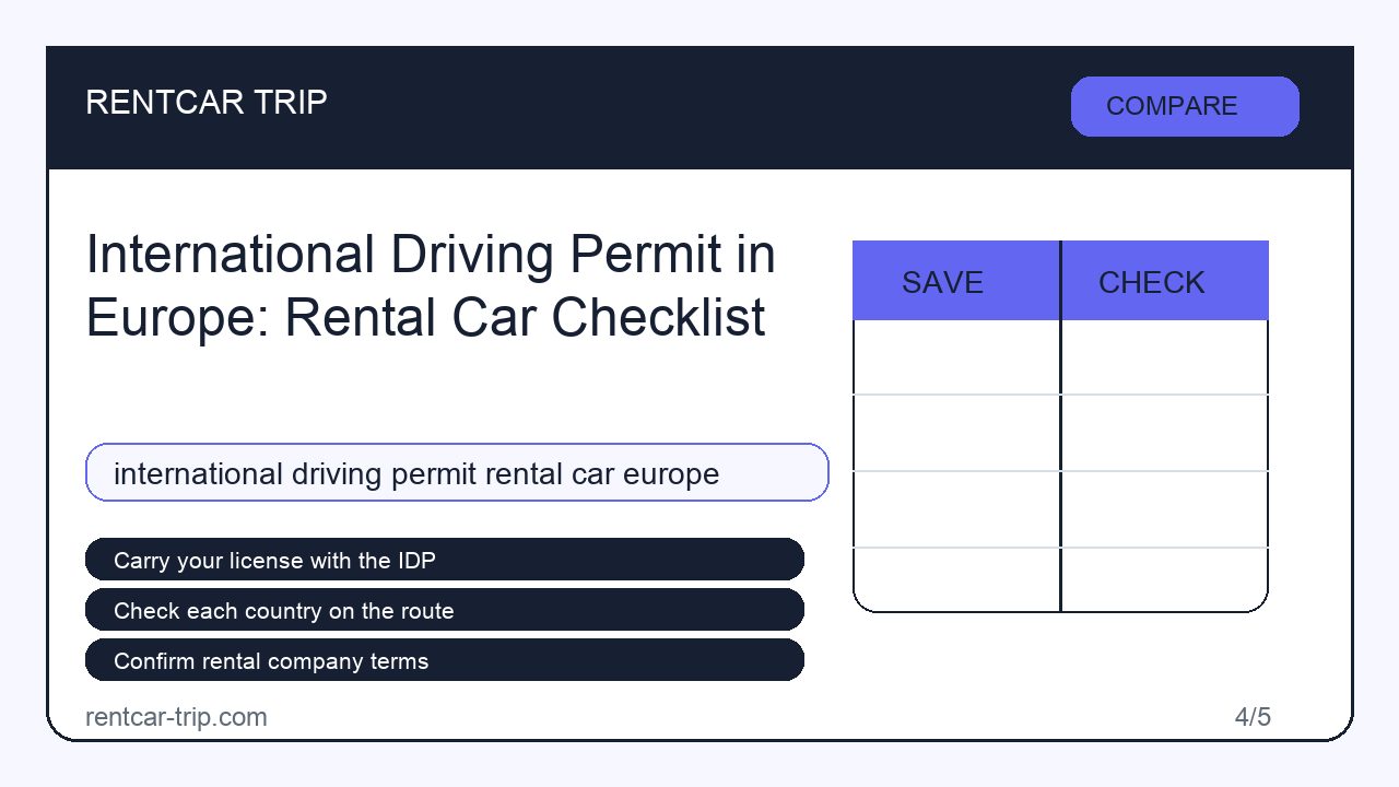 International Driving Permit in Europe: Rental Car Checklist - Compare image