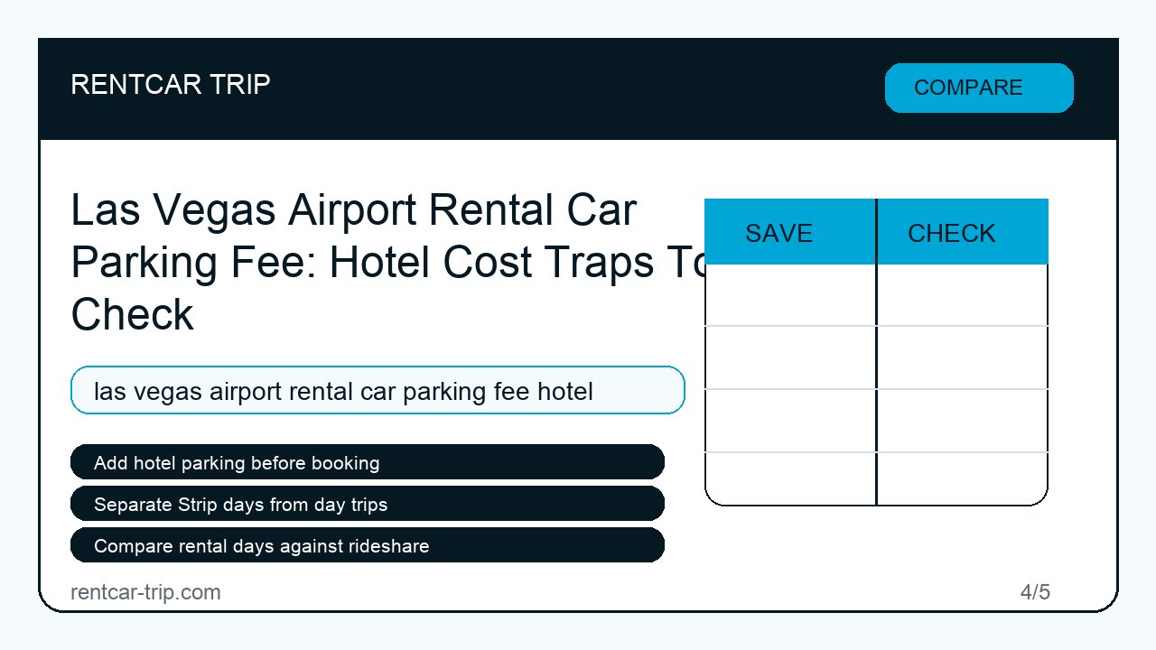 Las Vegas Airport Rental Car Parking Fee: Hotel Cost Traps To Check - Compare image