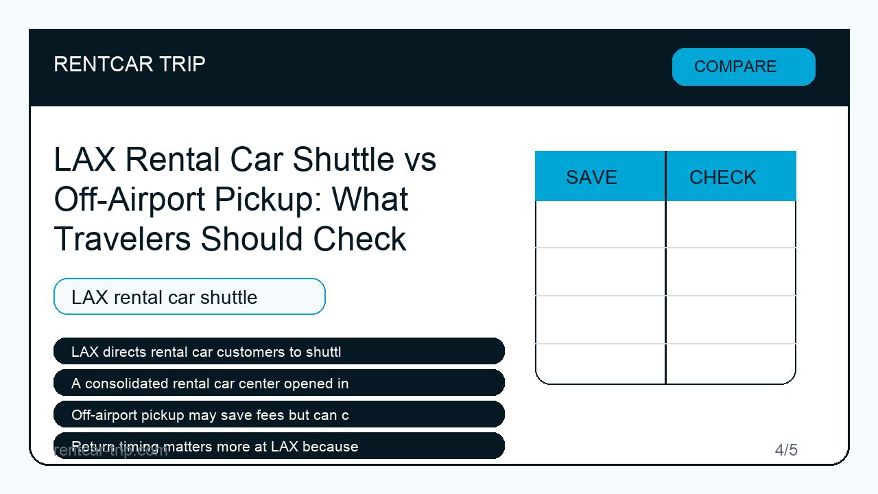 LAX Rental Car Shuttle vs Off-Airport Pickup: What Travelers Should Check - Compare image