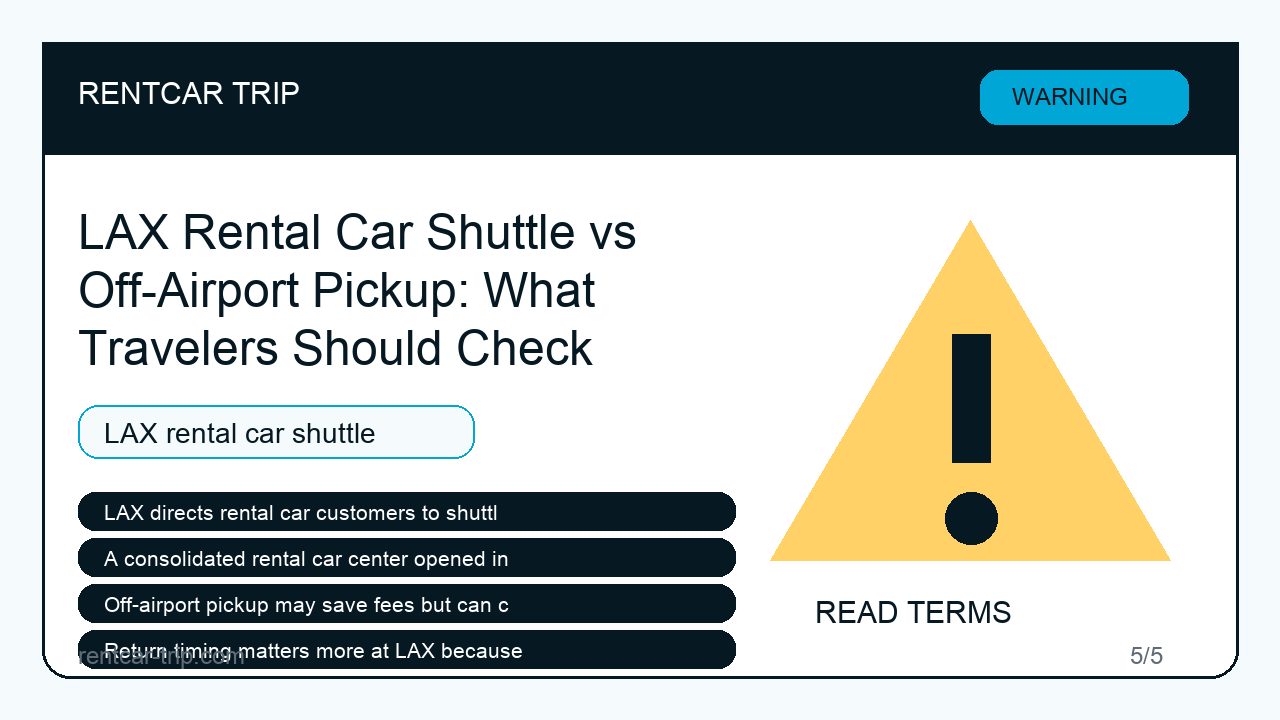 LAX Rental Car Shuttle vs Off-Airport Pickup: What Travelers Should Check - Warning image