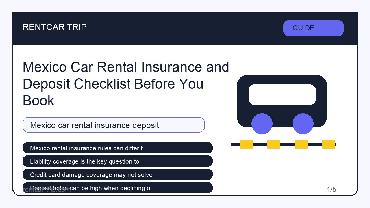 Mexico Car Rental Insurance and Deposit Checklist Before You Book - Guide image