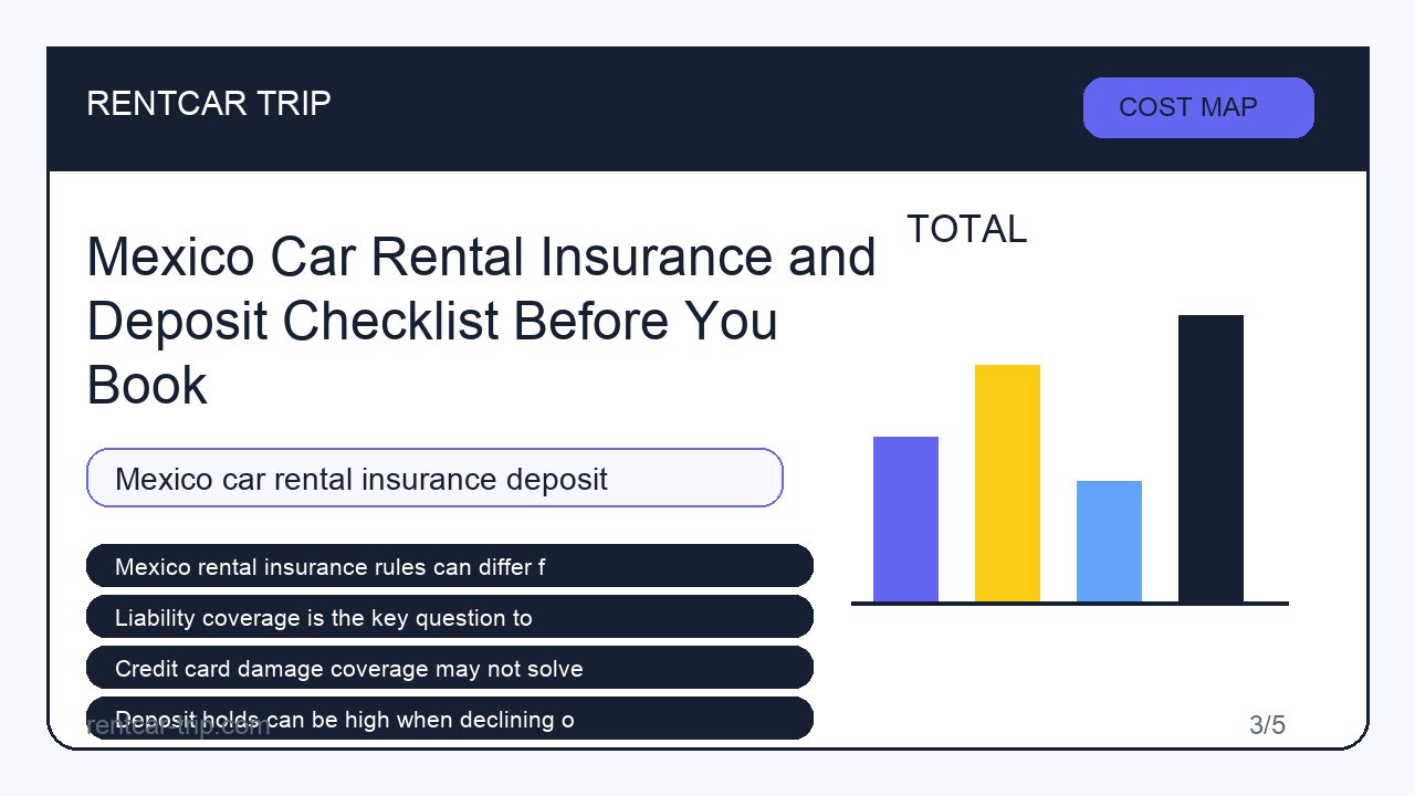 Mexico Car Rental Insurance and Deposit Checklist Before You Book - Cost Map image
