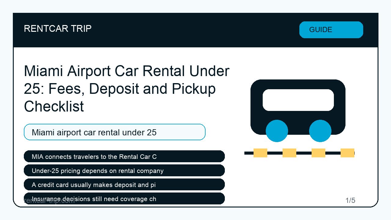 Miami Airport Car Rental Under 25: Fees, Deposit and Pickup Checklist - Guide image