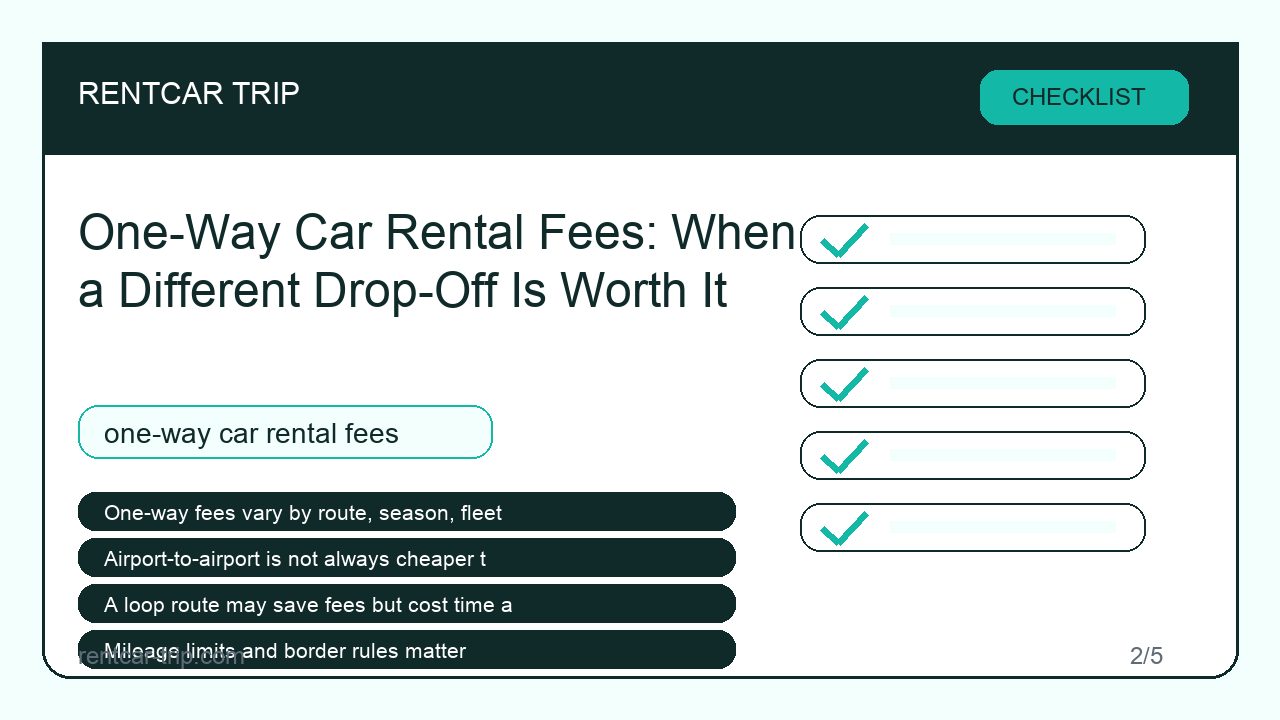 One-Way Car Rental Fees: When a Different Drop-Off Is Worth It - Checklist image