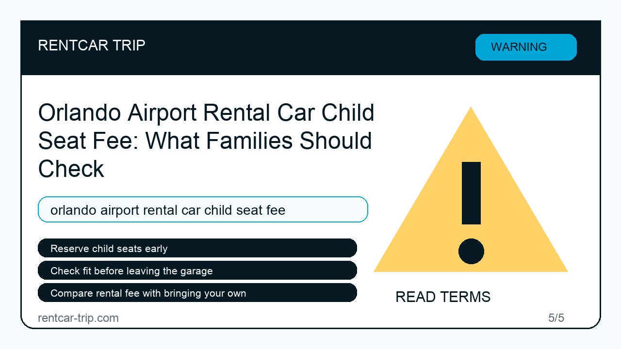 Orlando Airport Rental Car Child Seat Fee: What Families Should Check - Warning image