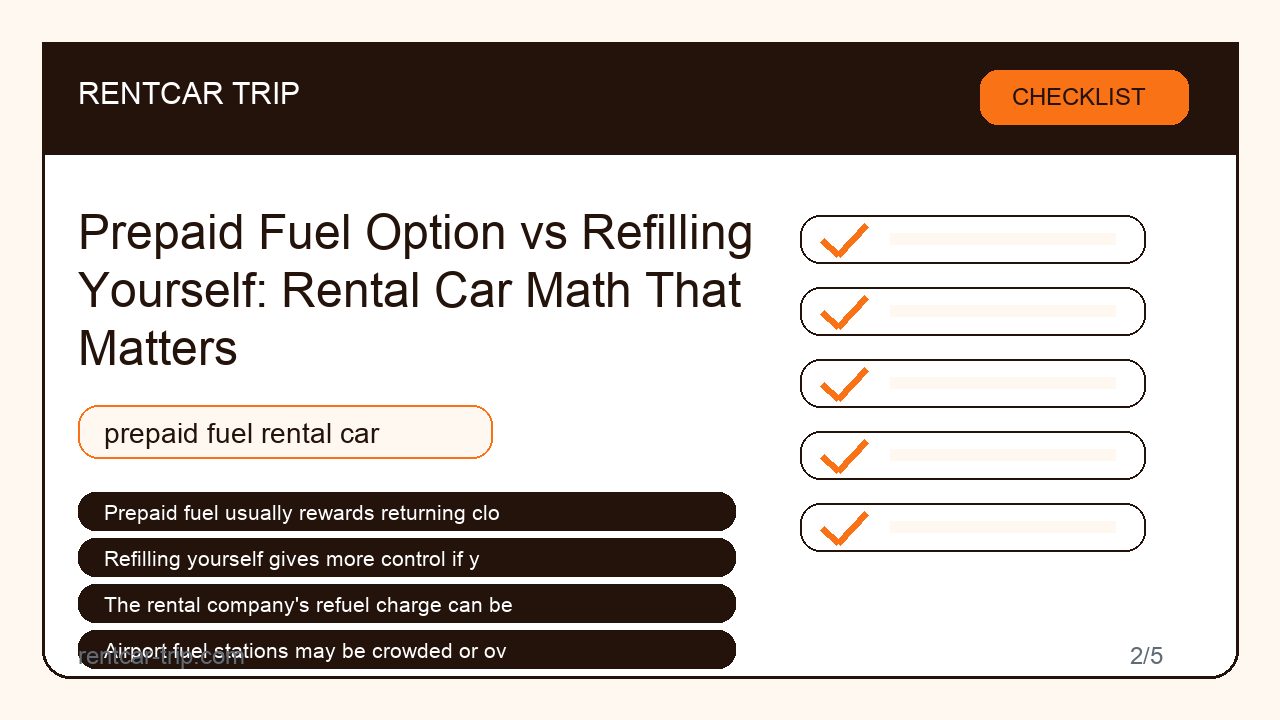 Prepaid Fuel Option vs Refilling Yourself: Rental Car Math That Matters - Checklist image
