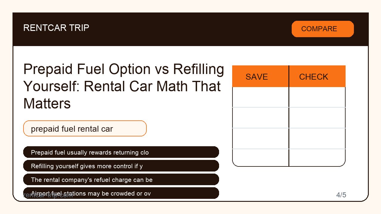 Prepaid Fuel Option vs Refilling Yourself: Rental Car Math That Matters - Compare image