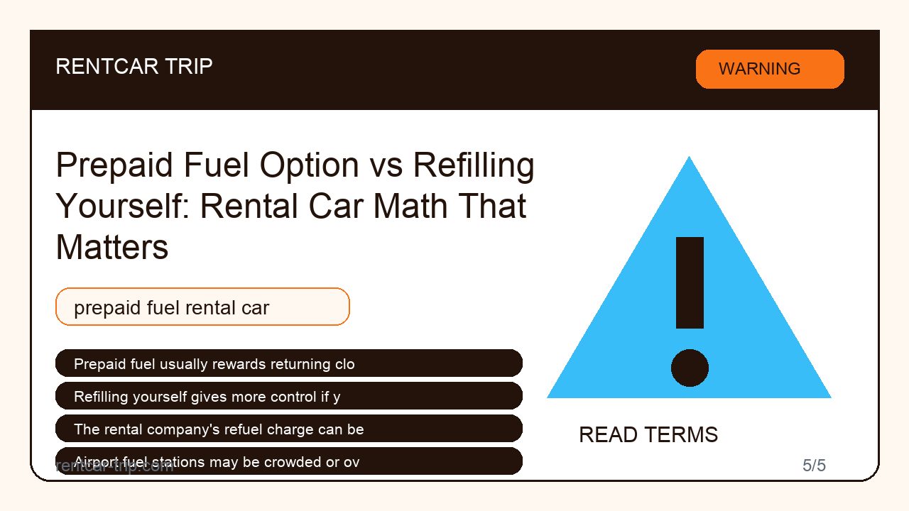 Prepaid Fuel Option vs Refilling Yourself: Rental Car Math That Matters - Warning image
