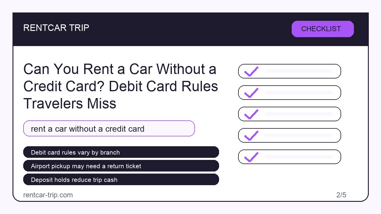 Can You Rent a Car Without a Credit Card? Debit Card Rules Travelers Miss - Checklist image