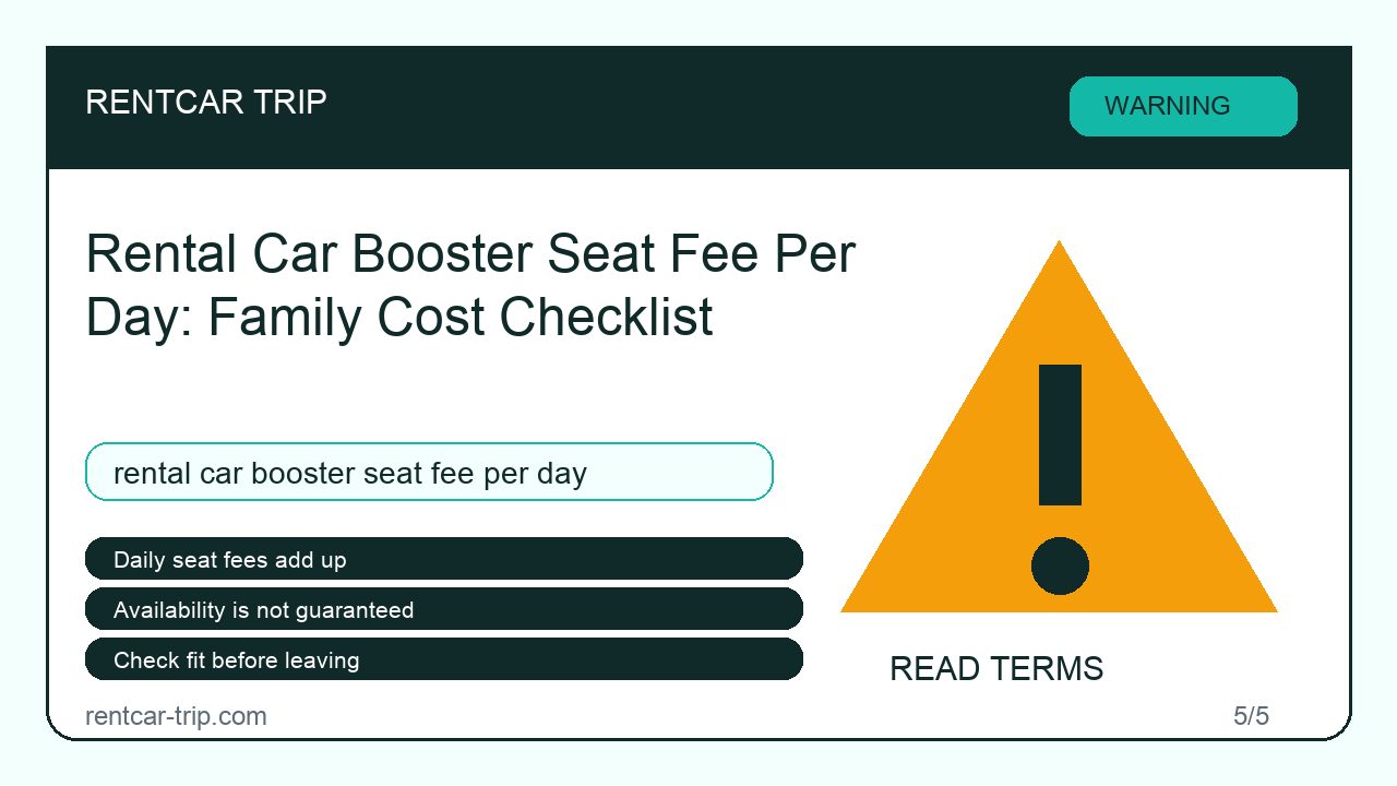 Rental Car Booster Seat Fee Per Day: Family Cost Checklist - Warning image