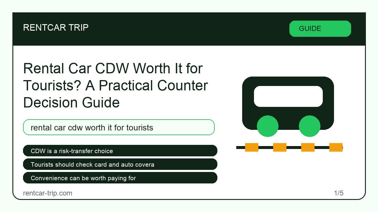 Rental Car CDW Worth It for Tourists? A Practical Counter Decision Guide - Guide image