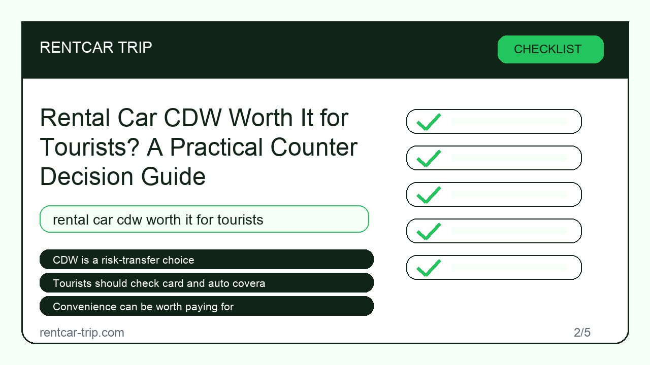 Rental Car CDW Worth It for Tourists? A Practical Counter Decision Guide - Checklist image