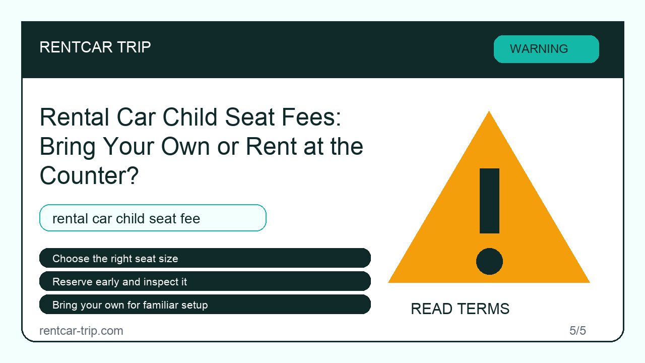 Rental Car Child Seat Fees: Bring Your Own or Rent at the Counter? - Warning image