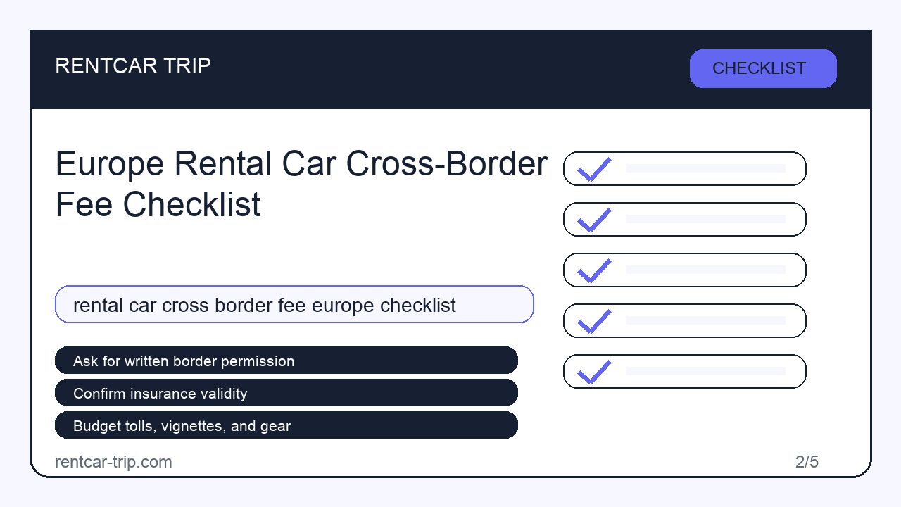 Europe Rental Car Cross-Border Fee Checklist - Checklist image