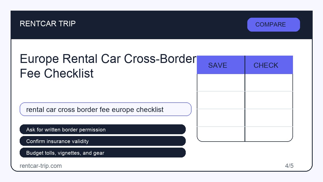 Europe Rental Car Cross-Border Fee Checklist - Compare image